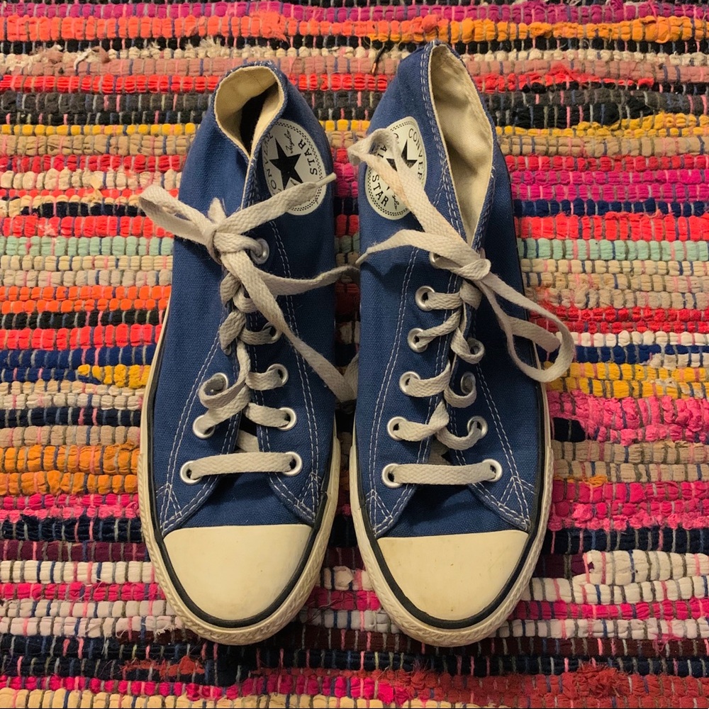 classic blue mid top converse all star